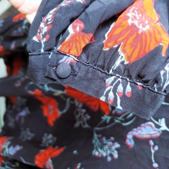 Madewell Silk Ruffle Waist Dress - Windblown Poppies - Picture 6 of 6